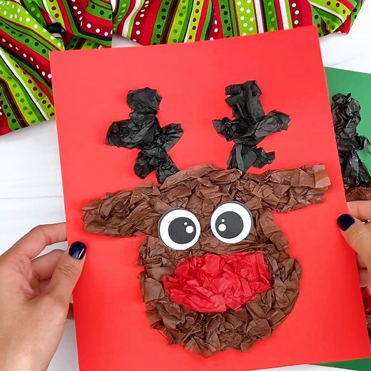 1K views · 47 reactions | TISSUE PAPER REINDEER CRAFT - https://www.simpleeverydaymom.com/reindeer-tissue-paper-craft/ | Simple Everyday Mom | Facebook