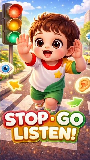 Stop Go Listen Song 🚦👶 | Traffic Rules Rhyme for Kids