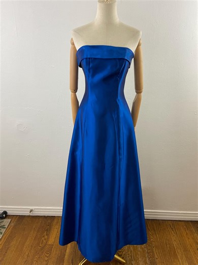 Vintage 90s Blue Iridescent Halter Prom Dress, Size 5/6 - Etsy
