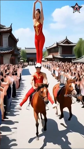 Unbelievable Horse Acrobatics! 🤯🐴 Stunts on Running Horses that Shocked the Judges #shorts #circus