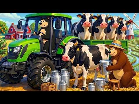 Bear Working: Sheep Farm Care! 🐑 Feeding & Wool Trimming Process | Realistic Farm Life Animation