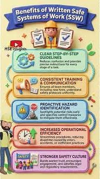 Benefits of Written Safe Systems of Work SSW
