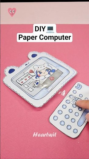 DIY💻 Paper Computer🐻‍❄️Moving Mouse and Cursor #papercrafts #cute #paperdiy #cutebear #huntrix #art
