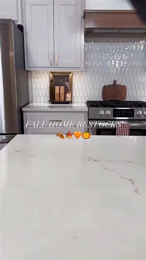 Restock on Instagram: "Fall home restocks 🍂🍁🎃🧡 #restock #asmr #asmrsounds #fall #organization #organizedhome #restocking #home #thatgirl #chompspartner #satisfying #aesthetic @chomps"