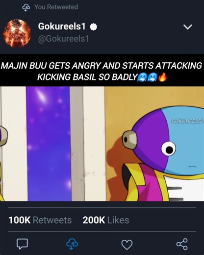 Majin Buu gets angry and start attacking Kicking Basil so badly | Gokureels1