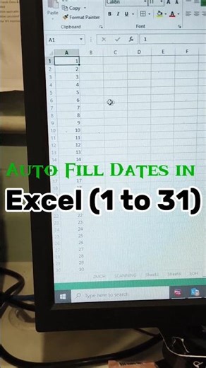 How to Auto Fill Dates 1–30 Instantly in Excel