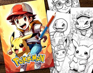 Pokemon Coloring Pages - 50 Pokemon Printable Coloring Sheets for Kids - DIGITAL DOWNLOAD - Coloring Pages for Kids - Etsy