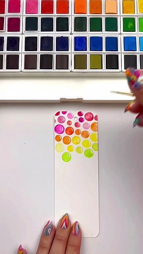 Simple Bubble Bookmark Watercolor Painting Tutorial