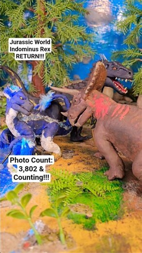Jurassic World Stop Motion - Hybrid Dinosaur Indoraptor and Velociraptor vs Triceratops #shorts