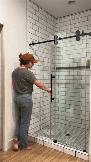 Elan Shower Door Installation | Matte Black Transformation