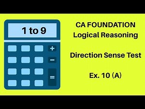 CA Foundation - Direction Sense Test - Logical Reasoning - Ex 10 (A) 1 to 9