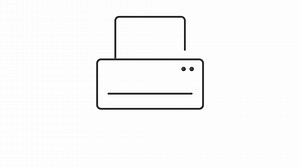 Download printing a document, printer with paper outline animation for free