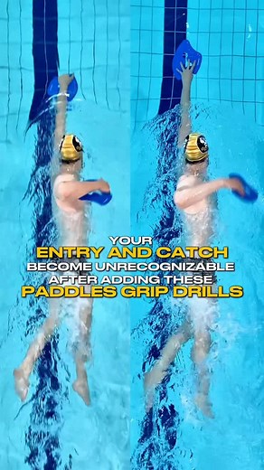 Vladimir Stefanik | Swim Coach on Instagram: "Use your paddles to improve your technique👇 ✅ FINGER HOLD DRILL 🔹 Great drill to improve your entry and high elbow catch 🔹 Focus on precision during entry otherwise the paddle will give you a run for your money ✅ FIST HOLD DRILL 🔹 Perfect way to improve your high elbow catch 🔹 The goal is to move your forearm into a position where you can pull with as much resistance as possible thanks to the paddle 🔥 And of course if you would like to see more