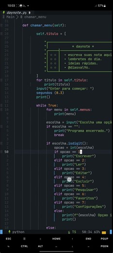 programando python pelo celular usando termux #python #mobile