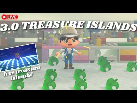 8 FREE treasure islands & giving out the 3.0 update items in animal crossing: new horizons!