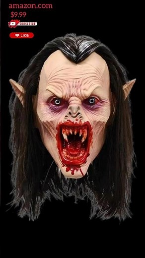 Scary Vampire Mask for Halloween, Realistic Latex Devil Face Mask with Detailed Fangs & Wrinkles