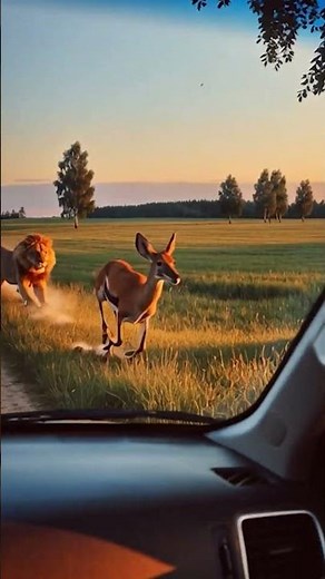 Epic Safari Moment: Lions Running Wild Across the Road