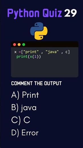 Python MCQ Test Your Brain 🧠 29 #tech #python