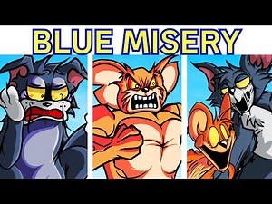 FNF Vs Sad Tom & Jerry, Aliens, Mutant Jerry, Insane Tom (Blue Night Misery)