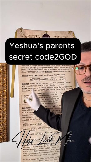 ⚡Jesus' parents secret code2GOD. Obviously available ONLY in God's holy language of the Original Bible, Hebrew. Yeshua's and all the holy names of his disciples exist only in the Original YESHUA Testament with the most accurate English translation.