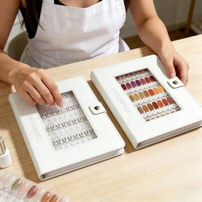1 Piece Nail Color Book Portable Nail Art Display Book Detachable Non-Magnetic Nail Color Chart Holder Nail Gel Polish Sample Display Tool 150 Colors Empty Nail Tips Display Book For Nail Salon Use, Tips Are Easy To Refill And Never Fall Off | SHEIN