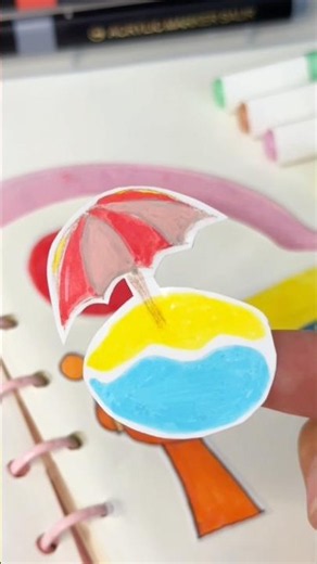 Summer beach #emoji #art #drawing #sticker #beach