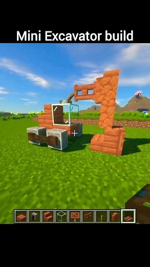 Mini Excavator build in Minecraft 🔥 #minecraft #trending #build #gaming #shorts
