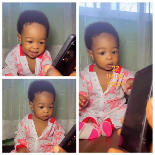 Heartwarming moment as a father shares how his baby lit up with a smile when he played a clip inviting ‘baby talk’ from another child, a sweet glimpse into pure innocence and connection. #familylove #parenting #22injectiontv #nigerianparents #adorable