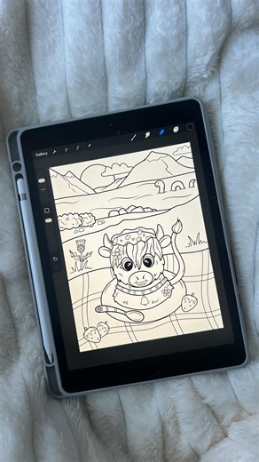 From pixelated Procreate lines to… clean, crisp line art! ✨ This is how I take my iPad drawing from procreate into Adobe Illustrator and turn it into smooth, colouring-book-ready lines using Image Trace. 💡 Tip: If you want to play with the line work, remove the white background and expand the trace so you can fully edit the paths. Meet Moocha! The Highland Coo Mocha from my colouring book 🐮🤎 Would you colour her in? 👀🫶🏻✨ @procreate @adobe #proceate #adobeillustratortutorial #colouringbook 
