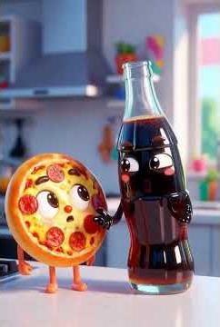 Pizza Meets Coke 🍕🥤 Funny Talking Fast Food Cartoon #shots #viral #funny #shortvideo