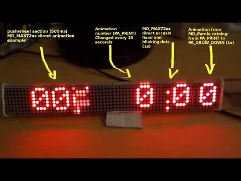 MD_Parola a direct MAX72xx layer access example (pushwheel, direct acces, ...)