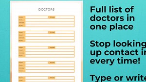 Doctor List and Contact Information - Printable, Typed or Handwritten - Etsy UK