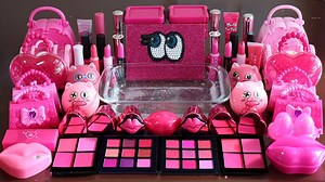 Big Mega PINK! Mixing Neon Pink Makeup,More Stuff Into slime! Most Satisfying Slime Video | Luxury Cosmetics