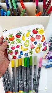 16K views · 108 reactions | Love these pens for drawing on canvas. They work great on ceramic too and of course paper! Linked in comments  #brushpens #brushmarkers #crafting #crafts | Color Made Happy | Facebook