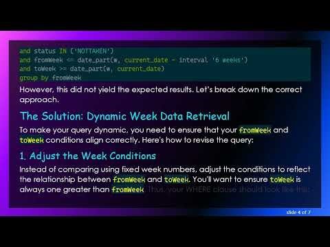 How to Dynamically Retrieve Data for the Past X Weeks in Amazon Redshift