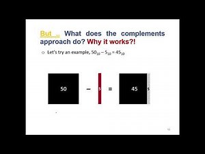Intro. to CS & Programming | LECT 10.4: Negative Numbers Complements Representation 1's/2's/9's/10's
