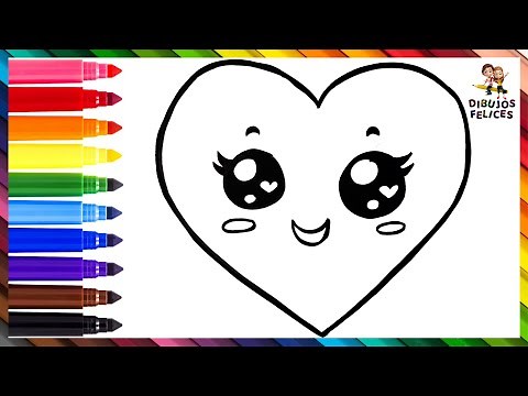 Cómo Dibujar Un Corazón ❤️ Dibuja y Colorea Un Lindo Corazón Arcoiris 🌈 Dibujos Para Niños