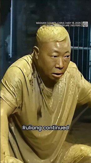 Sudden mudslide washes over a man who was warning others of danger | #shorts #china