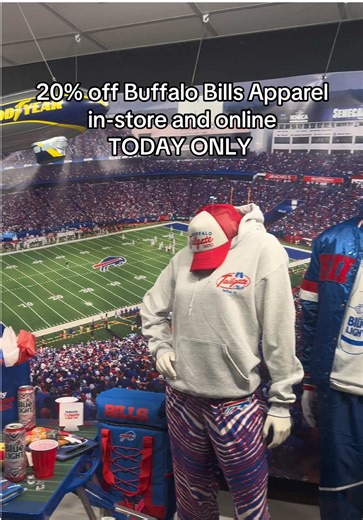 Game Day Starts Here! 🏟️ It's time to gear up Bills fans! Today Saturday, November 15th, enjoy 20% off Buffalo Bills apparel in-store and online. Get ready for this weekend’s matchup against Tampa Bay and stock up up on your fan favorites, Go Bills! ❤️💙 @Buffalo Bills @FOCO @HOMAGE @Official Zubaz Acc @neweracap #buffalobills #gobills #billsmafia #buffalony #fyp