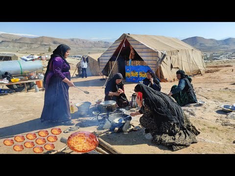 IRAN Village Cooking: Nomadic women make Macaroni in the Old-style/تهیه ماکارونی به سبک قدیمی