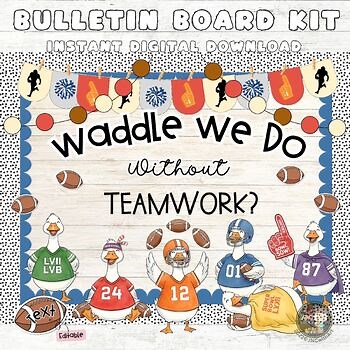 Silly Goose Super Bowl Bulletin Board Kit | Big Game Football Decor