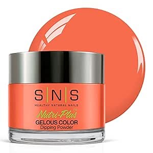 SNS Nail Dip Powder, Color Dipping Powder - Hard Rock Candy (Orange), CS051 - Long-Lasting Nail Color Lasts 14 Days - Low-Odor & No UV Lamp Needed - 1 oz.