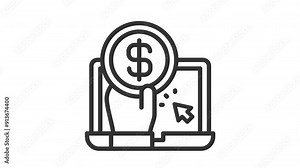 animated pay per click icon. Perfect for seo, web, website, search, digital, online, computer, animation, animated, technology, internet, interface, browse, optimization, www, browser, connection