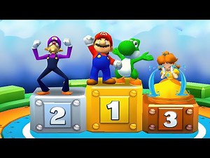 Mario Party Star Rush Minigames - Mario Vs Yoshi Vs Waluigi Vs Daisy (Master Difficulty)