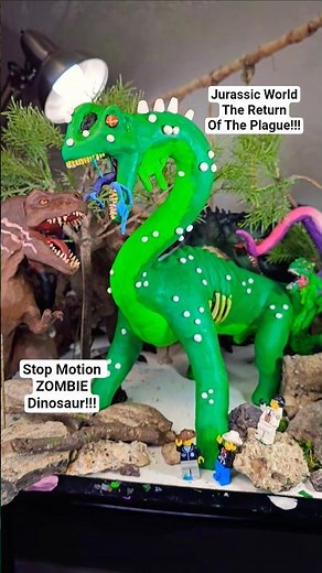 Jurassic World Rebirth Stop Motion - Primal Zombie Dinosaur Sauropod Argentinosaurus #shorts