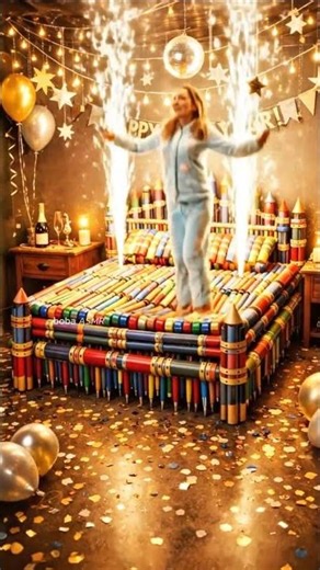 【ASMR】Happy New Year Dream Bedscape | Firework & Party Popper Beds | Relaxation 🌙✨#asmr #HNY2026