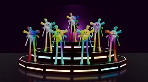 Download 3D personages colorful choir animation for free
