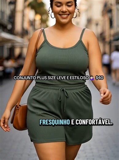Esse é o tipo de conjunto que você veste e já se sente linda. Modelagem plus size de verdade. Não marca, não aperta e valoriza as curvas. Tecido leve, fresquinho e confortável. Perfeito pro dia a dia, viagem ou passeio. Clica no link e garante o seu 💁🏻‍♀️🥰 #creatorsearchinsights #plussizefashion #plussize #modaplussize #conjunto @JENNIFER LOPES