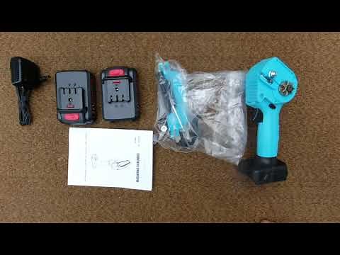 Mini chainsaw unboxing, assembly and demonstration