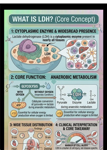 LDH Blood Test Explained: What High Levels Really Mean #BloodTests #LabValues #MedicalEducation #HealthExplained #ClinicalMedicine